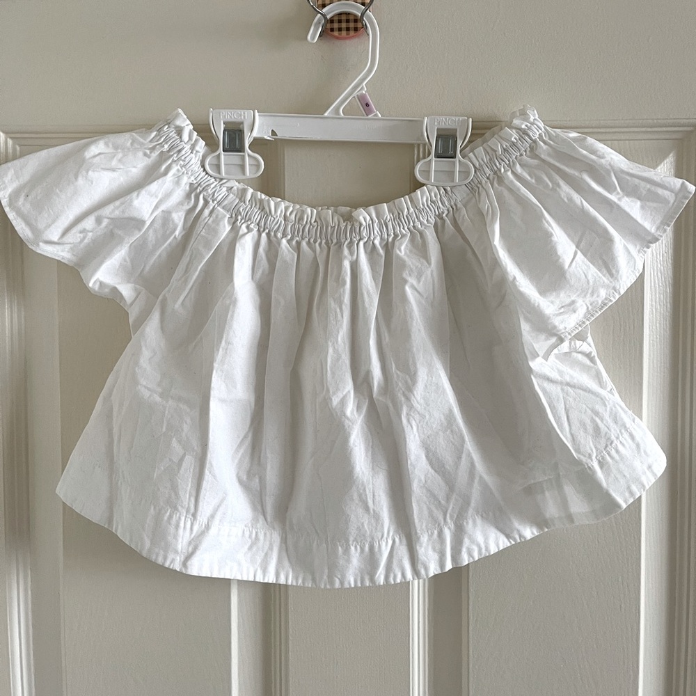 Wilfred White Off-Shoulder Crop Top